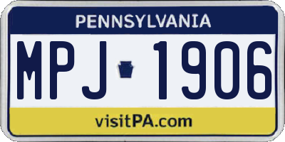 PA license plate MPJ1906