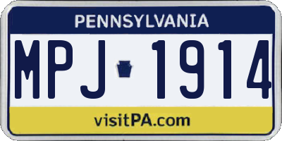 PA license plate MPJ1914