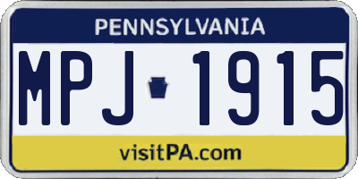 PA license plate MPJ1915
