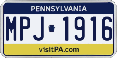 PA license plate MPJ1916