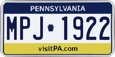 PA license plate MPJ1922