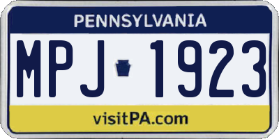 PA license plate MPJ1923