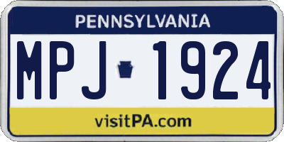 PA license plate MPJ1924