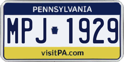 PA license plate MPJ1929