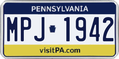 PA license plate MPJ1942
