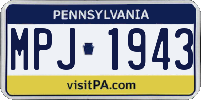 PA license plate MPJ1943
