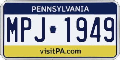 PA license plate MPJ1949