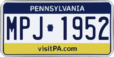 PA license plate MPJ1952
