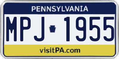 PA license plate MPJ1955