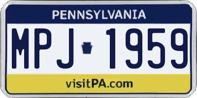 PA license plate MPJ1959