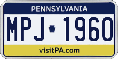 PA license plate MPJ1960