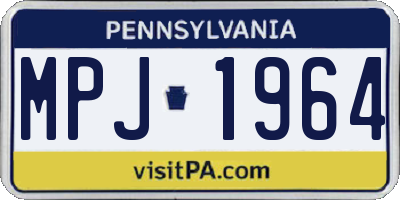 PA license plate MPJ1964