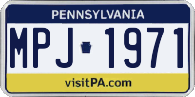 PA license plate MPJ1971