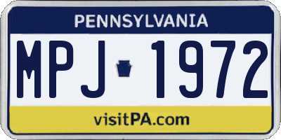 PA license plate MPJ1972