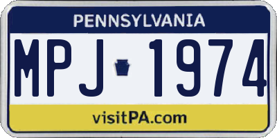 PA license plate MPJ1974