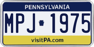 PA license plate MPJ1975