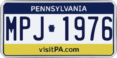 PA license plate MPJ1976