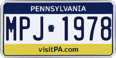 PA license plate MPJ1978