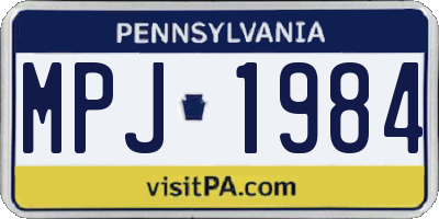 PA license plate MPJ1984