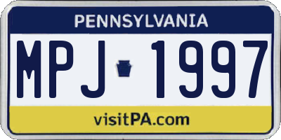 PA license plate MPJ1997