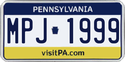 PA license plate MPJ1999