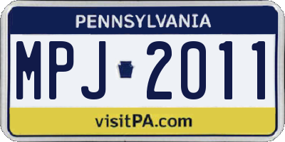 PA license plate MPJ2011