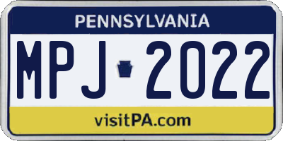 PA license plate MPJ2022
