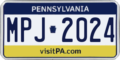 PA license plate MPJ2024