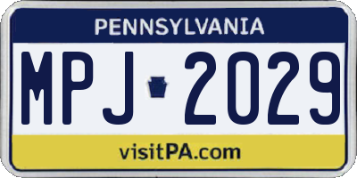 PA license plate MPJ2029