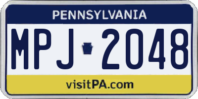 PA license plate MPJ2048