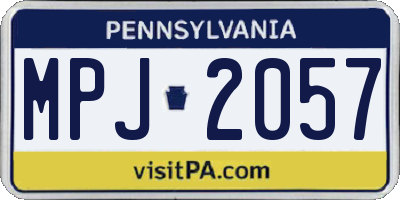 PA license plate MPJ2057