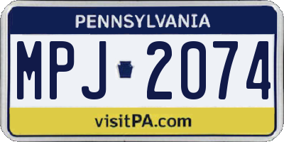 PA license plate MPJ2074