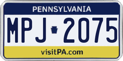 PA license plate MPJ2075