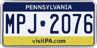PA license plate MPJ2076