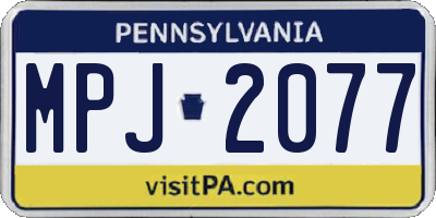 PA license plate MPJ2077