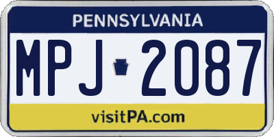 PA license plate MPJ2087