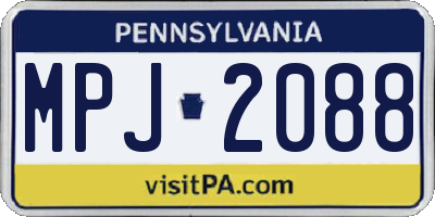 PA license plate MPJ2088