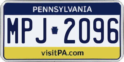 PA license plate MPJ2096
