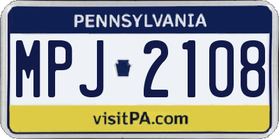 PA license plate MPJ2108