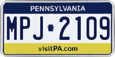 PA license plate MPJ2109