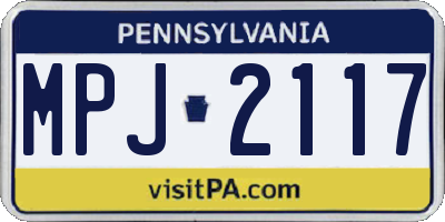 PA license plate MPJ2117