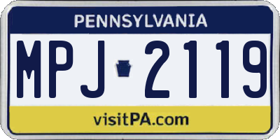 PA license plate MPJ2119