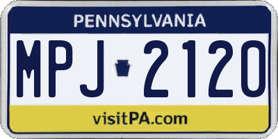 PA license plate MPJ2120