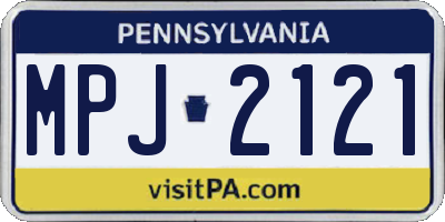 PA license plate MPJ2121