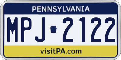PA license plate MPJ2122