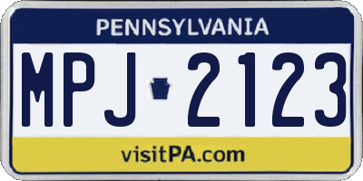 PA license plate MPJ2123
