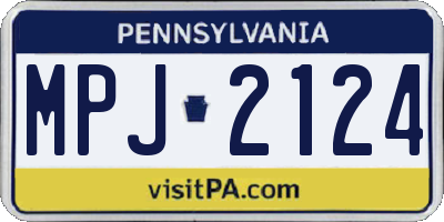 PA license plate MPJ2124