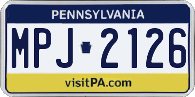 PA license plate MPJ2126
