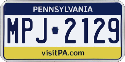 PA license plate MPJ2129