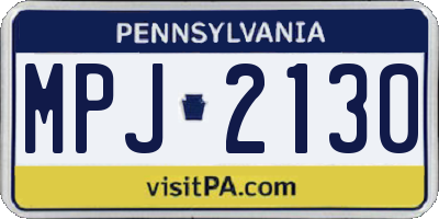 PA license plate MPJ2130